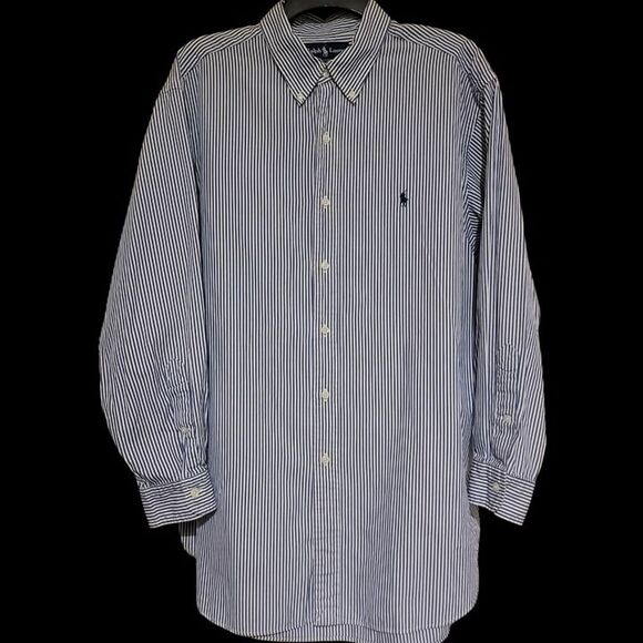 Ralph Lauren Other - Ralph Lauren Long Slv Button, Classic Fit, Blue & White Pinstripe  17.5  32/33